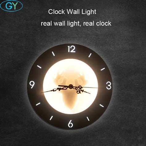 18W LED Clock Wall lamp Nordic living room bedroom Kitchen creative wall lights Metal+PMMA white ...