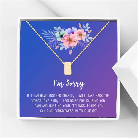 Anavia - Anavia I'm Sorry, Apology Gift Card Necklace, Apology Gifts for Her, Sorry Quote ...