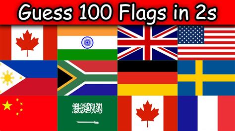 Guess The 100 Flags in 2 Seconds (Flag Quiz) - YouTube