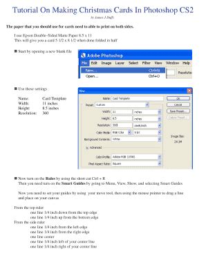 Fillable Online Tutorial On Making Christmas Cards In Photoshop CS2 Fax ...