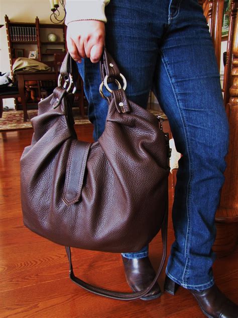 Large Brown Leather Hobo Bag, Pleated, Satchel, Boston Bag - Chocolate ...