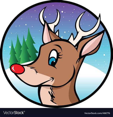 Rudolph reindeer cartoon Royalty Free Vector Image