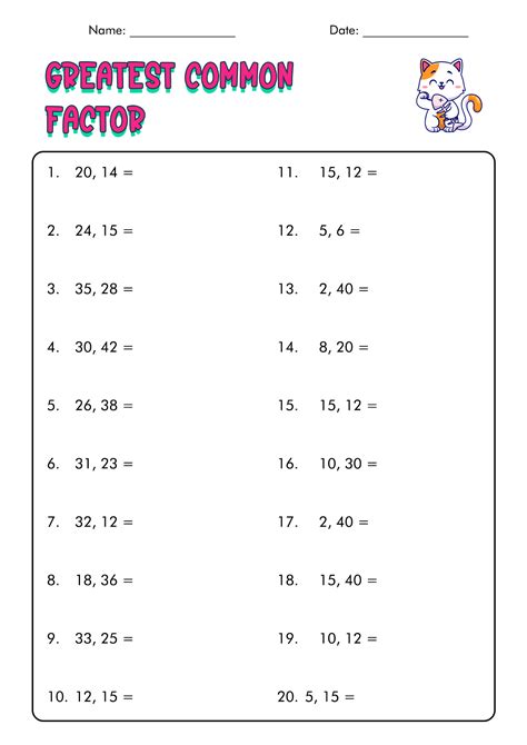 Factor Out The Gcf Worksheet