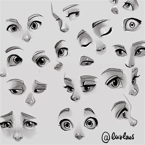 Augenzeichnung Spickzettel - Mimik - #eye Zeichnung #facesexpress ... | Ojos de dibujos animados ...