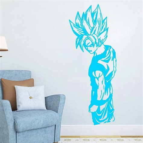 Super Saiyan Goku Vinyl Wall Decal Dragon Ball Anime Wall Art Sticker ...