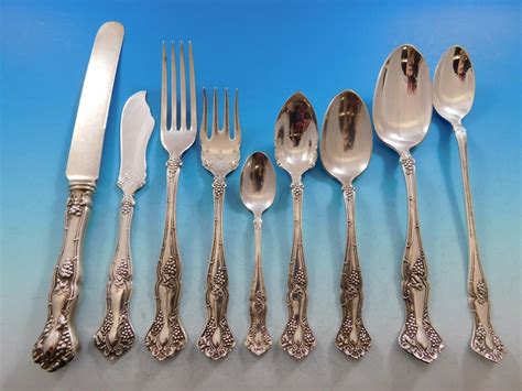 Vintage by 1847 Rogers Silverplate Flatware Set for 8 Service 81 Pieces Grapes | eBay