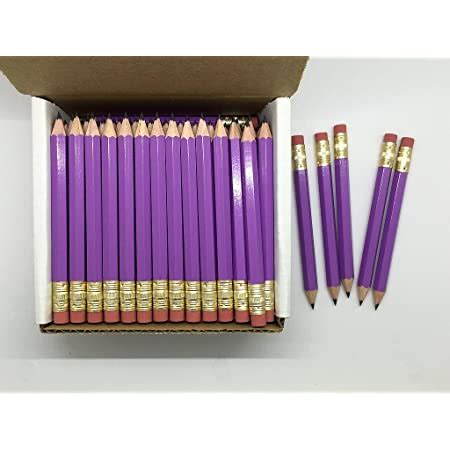 Amazon.com : Half Pencils with Eraser, Golf, Classroom, Church, Hexagon, 2 Pencil, Sharpened ...