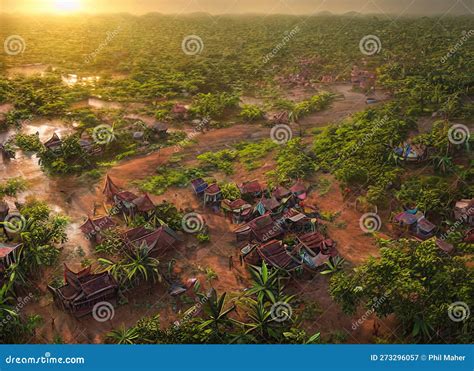 Prey Veng, Prey Veng, Cambodia. Generative AI. Stock Illustration ...