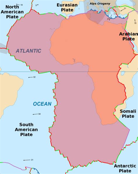 African Plate - Wikipedia | Plate tectonics, Plate tectonic theory ...