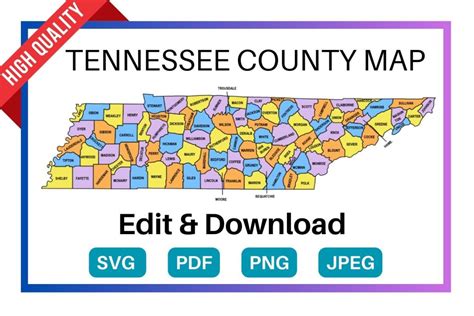 Tennessee County Map: Editable & Printable State County Maps