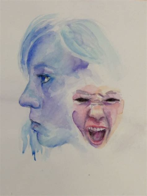 Watercolour portait - hiding emotions | Contrast art, Emotional art, Art portfolio