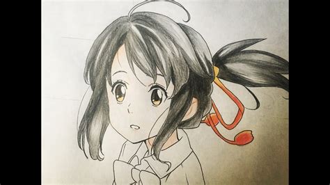 How to draw Mitsuha Miyamizu (Kimi no Nawa) - YouTube