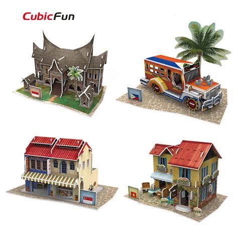 Aliexpress.com : Buy DIY 3D Puzzle Cubic Fun World Style Paperboard Model Southeast Asia Flavor ...