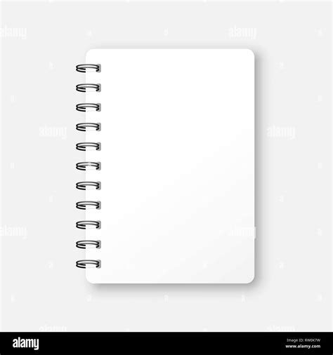 Blank mock up notepad icon in flat style. Spiral notebook document vector illustration on white ...