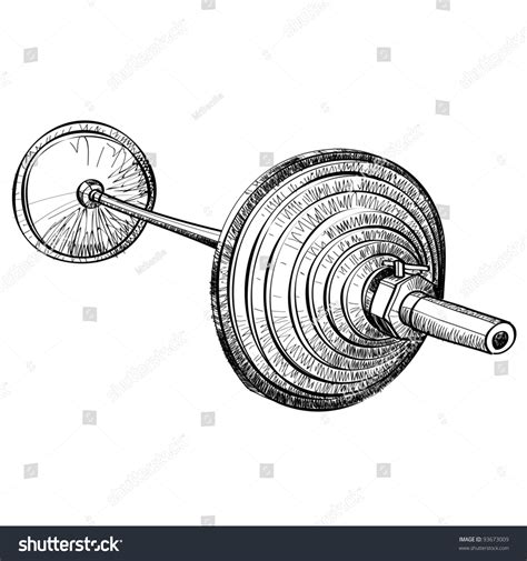 Barbell Sketch Cartoon Vector Illustration Stock Vector (Royalty Free ...