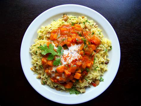 (Vegetarian) Sweet Potato Curry with Aged Cashew Basmati — Edible Aria