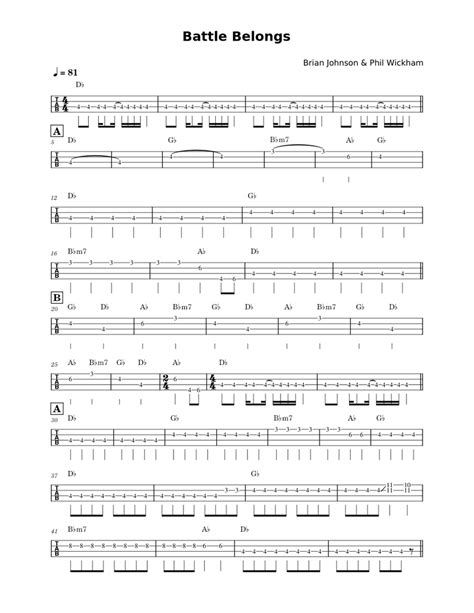 Battle Belongs – Phil Wickham (BASS TAB) Sheet music for Bass guitar (Solo) | Musescore.com