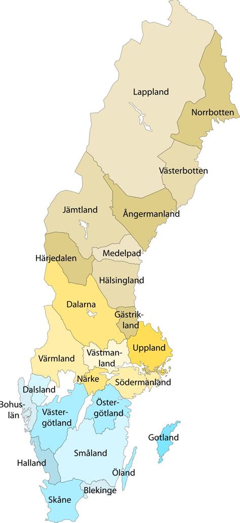 Lapland Sweden map - Map of Lapland Sweden (Northern Europe - Europe)