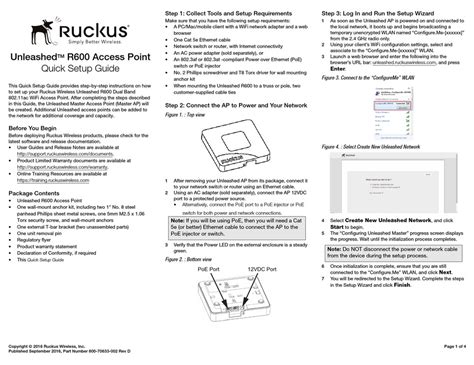 RUCKUS WIRELESS UNLEASHED R600 QUICK SETUP MANUAL Pdf Download | ManualsLib