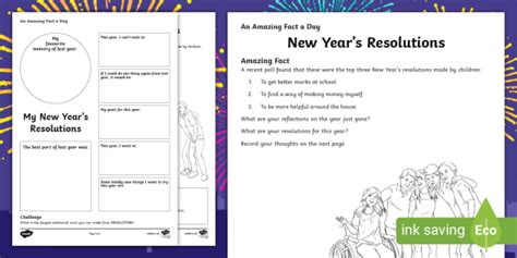 New Year's Resolutions Worksheet (teacher made)