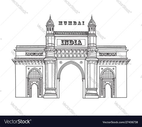 Mumbai city icon architectural symbol mumbai Vector Image