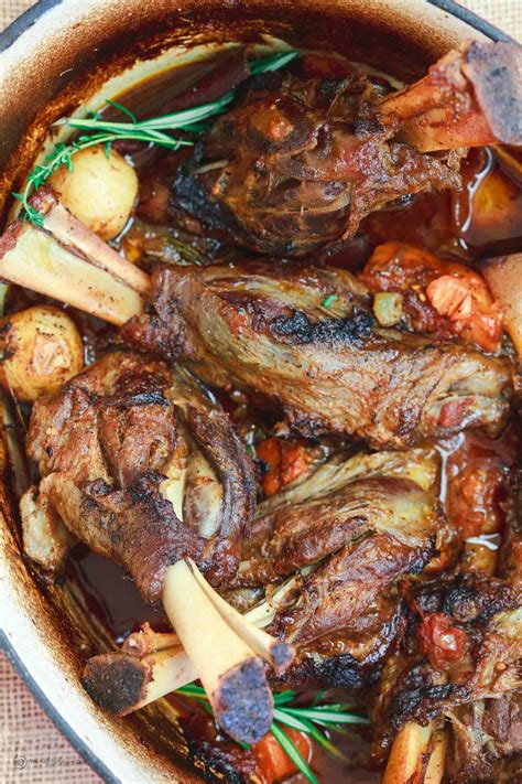 Mediterranean-Style Wine Braised Lamb Shanks with Vegetables | The Mediterranean Dish