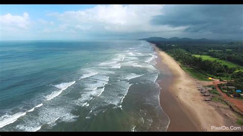 Gokarna Town Beach - Karnataka Aerial Stock Footage - YouTube