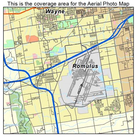 Aerial Photography Map of Romulus, MI Michigan