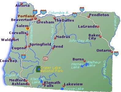 Oregon Map - Go Northwest! A Travel Guide