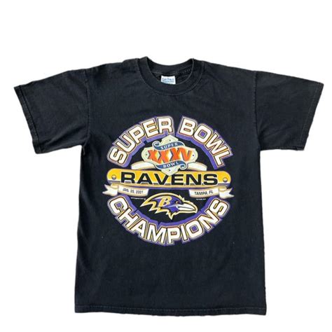 Vintage Baltimore Ravens Super Bowl T-Shirt Size:... - Depop