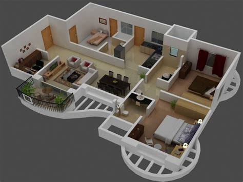 3D Small House Plans Trends with 3 Bedroom #houseplan #floorplan | Small house plans, House ...