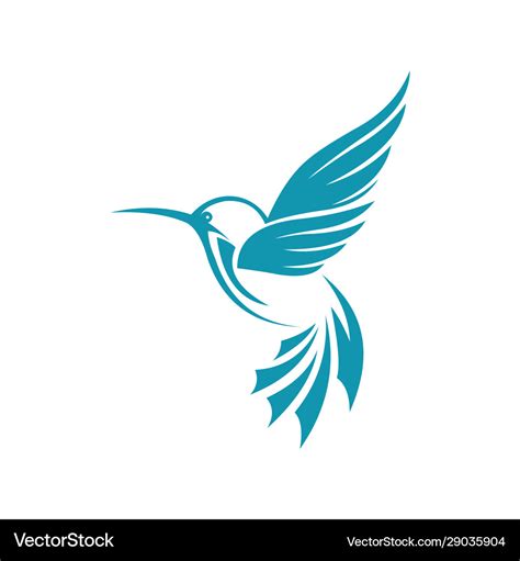 Hummingbird logo design template Royalty Free Vector Image