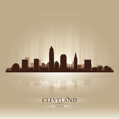 Cleveland Ohio City Skyline Silhouette Stock Illustration - Download Image Now - iStock