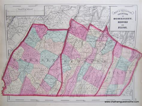 Home & Living Pennsylvania Geologic Formations map hand colored Original 1872 State Atlas Globes ...