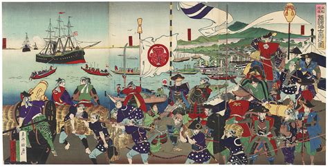 Meiji era artist (not read) Arrival of Commodore Perry and His Black ...