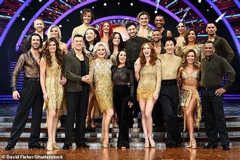 Celebrities Shine in Glamorous Gold and Black Outfits as They Pose Together for Strictly Come ...