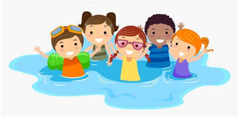 Transparent Fish Swimming Png - Kids Swimming Clipart, Png Download - kindpng