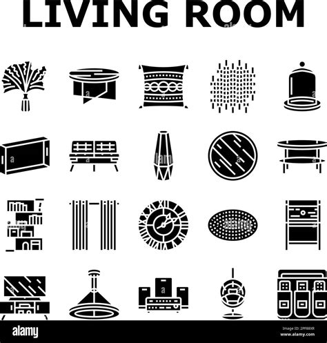 living room modern home furniture icons set vector Stock Vector Image & Art - Alamy