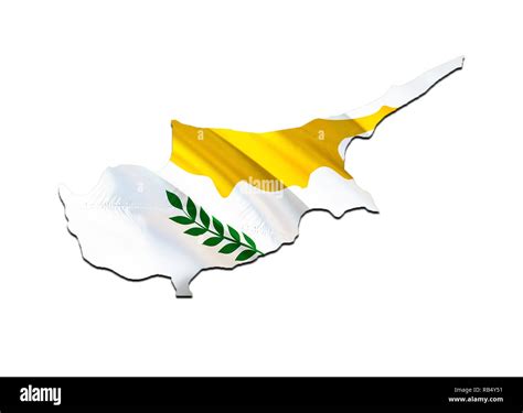 Flag Map of Cyprus. 3D rendering Cyprus map and flag. The national ...