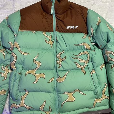 golf wang flame puffer - used but in amazing... - Depop