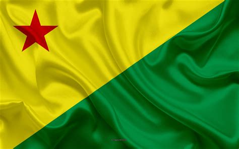 Download wallpapers Flag of Acre, 4k, state of brazil, silk texture ...