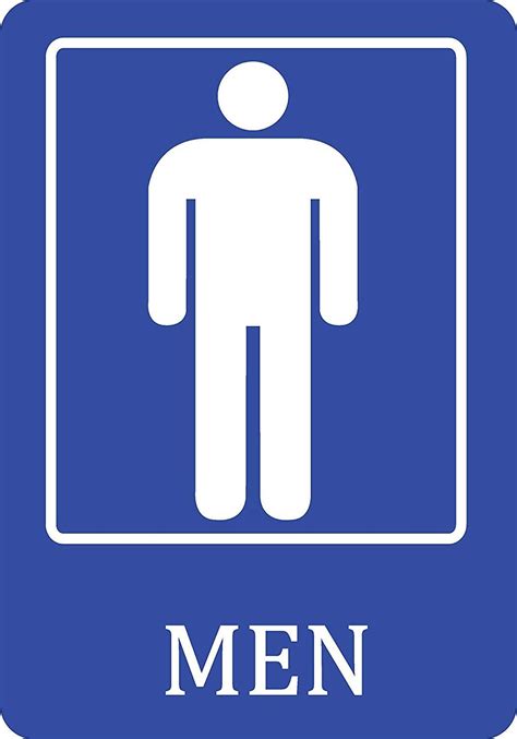 Amazon.com: New Great Mens Bathroom Blue Sign Men Public Restroom Signs Aluminum Metal,12x18 for ...