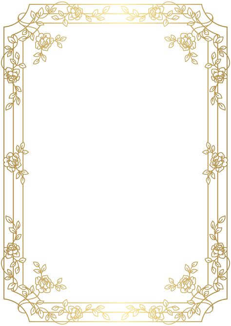 Deco Frame Border Golden Png Clip Art Image Clip Art Frames Borders ...