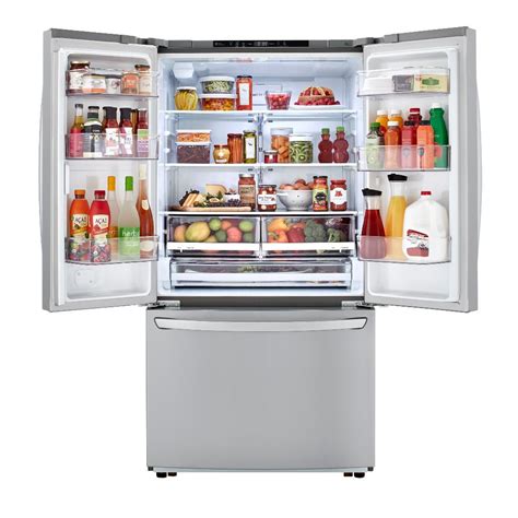 LG Electronics 23 cu. ft. Counter Depth 3-Door French Door Refrigerator in PrintProof Stainless ...