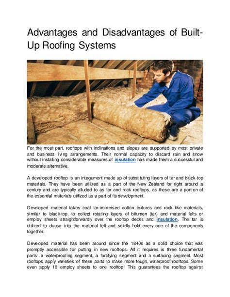 Advantages and disadvantages of built up roofing systems