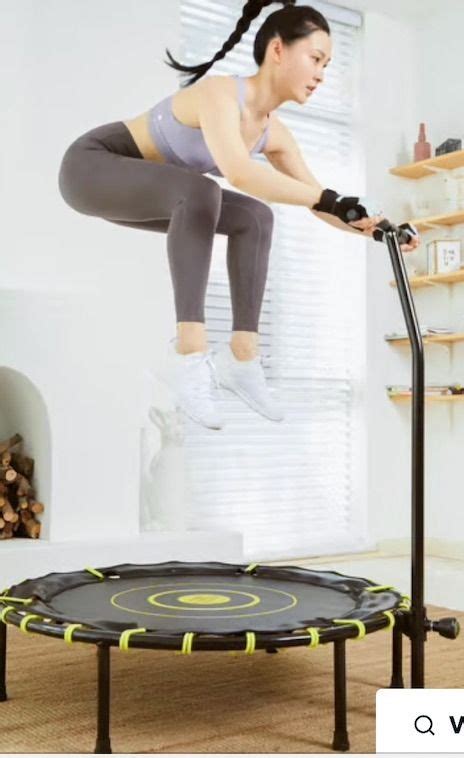 trampoline / rebounder with handlebar (bought from decathlon), Sports Equipment, Exercise ...