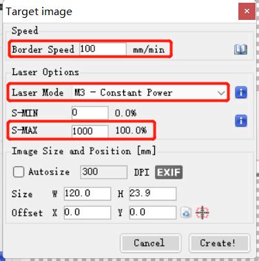 Quick start guide to LaserGRBL parameters settings