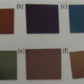 (Color online) Colors of copper oxide films. (a) gold-brown, (b)... | Download Scientific Diagram