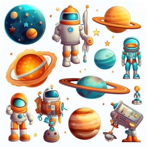 Premium AI Image | colorful space sticker for kids