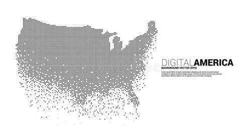 Vector United States Map from Pixel Square. Stock Vector - Illustration ...